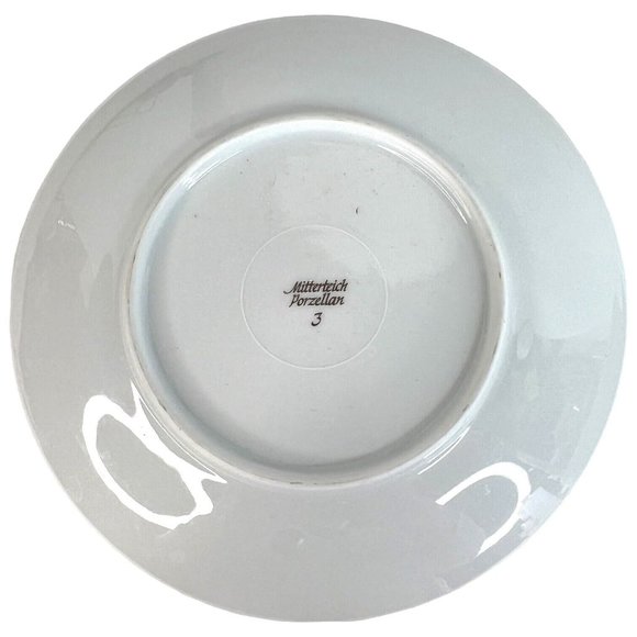 2 Mitterteich Porzellan Salad Side Plates Clock Pattern 7 3/4 IN Germany Vintage - Picture 6 of 7